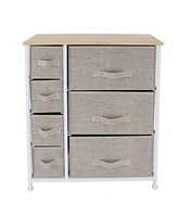 Simplify 7 Drawer Storage Dresser in Beige