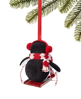 Holiday Lane Christmas Cheer Peguin with Scarf and Earmuff Ornament, Created for Macy's