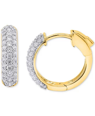 Forever Grown Diamonds Lab Diamond Pave Small Huggie Hoop Earrings (1/2 ct. t.w.) Sterling Silver or 14k Gold-Plated