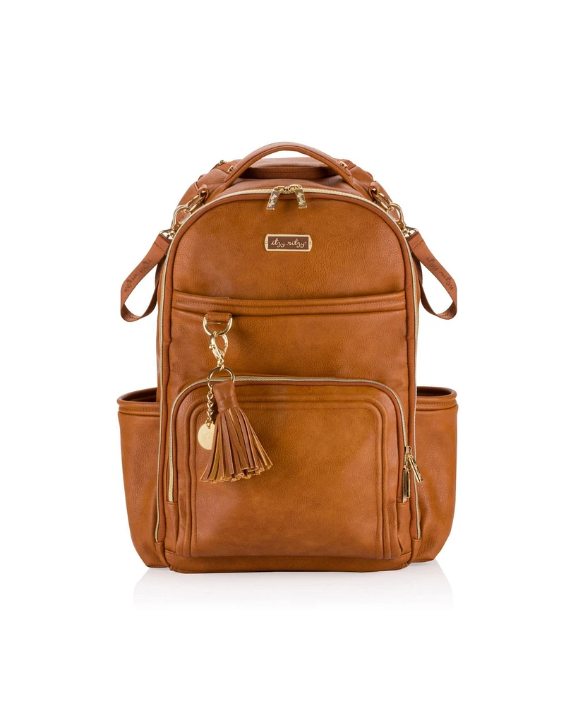 Itzy Ritzy Boss Plus Backpack Diaper Bag Cognac