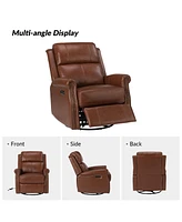 Chapas Transitional Genuine Leather Power Recliner