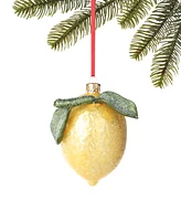 Holiday Lane Citrus Sunshine Lemon Glitter Ornament, Created for Macy's