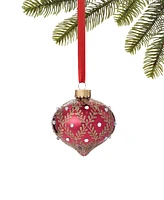 Holiday Lane Burgundy & Blush Glass Red Onion with Diamond Design, Exclusively at Macy's