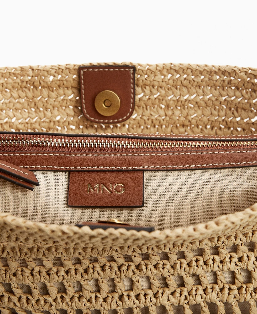Mango Women's Natural Fiber Sack Bag