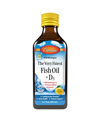 Carlson Labs Carlson - The Very Finest Fish Oil + D3, 1600 mg Omega