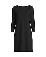 Lands' End Women's 3/4 Sleeve Boatneck Swim Cover-up Dress