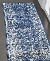 Safavieh Evoke EVK270 Navy and Ivory 2'2" x 9' Runner Area Rug