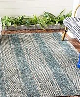 Safavieh Courtyard CY8736 Light Gray and Teal 2' x 3'7" Sisal Weave Outdoor Area Rug