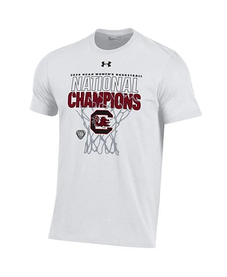 Under Armour Men's White South Carolina Gamecocks 2024 Ncaa Women's Basketball National Champions Locker Room T-Shirt