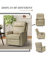 Lidia Modern Genuine Leather Power Recliner with Nailhead Trims