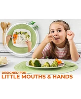 Zulay Kitchen Kids and Toddler Cutlery Set Designed For Self Feeding - 4 Piece Spoon