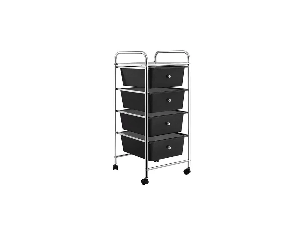 Slickblue 4-Drawer Cart Storage Bin Organizer Rolling with Plastic Drawers
