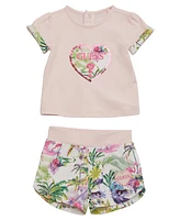 Guess Baby Girls Short Sleeve T Shirt and Set