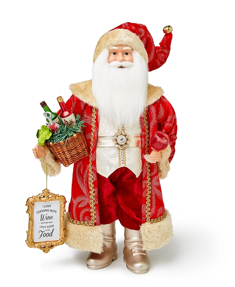 Holiday Lane Wine Red & White Caucasian Santa