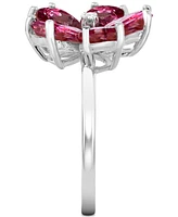 Pink Topaz (4-1/4 ct. t.w.) & Diamond Accent Flower Ring in Sterling Silver