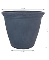 Sunnydaze Decor 20 in Anjelica Polyresin Planter with Uv-Resistance - Slate