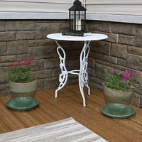 Ceramic Outdoor Flower Pot Saucers Set of 2 - Uv- and Frost-Resistant - Seafoam Glazed Finish