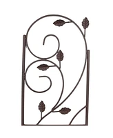 32-Inch Rustic Plant Design Outdoor Garden Trellis - Metal Wire Plant Support Trellis for Climbing Plants - Brown - Set of 2
