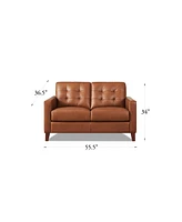 Aiden 56" Top Grain Leather Loveseat