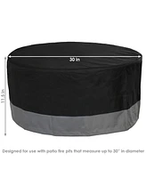 Sunnydaze Decor in 2-Tone Polyester Round Outdoor Fire Pit Cover