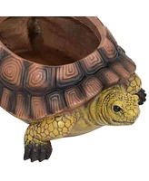 Sunnydaze Decor Teddy the Tortoise 11 in Polyresin Outdoor Garden Planter