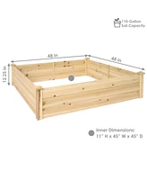 Sunnydaze Decor Wooden Fir Square Raised Garden Bed - 48 in - Natural