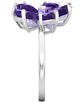 Amethyst (3-1/4 ct. t.w.) & Diamond Accent Flower Ring in Sterling Silver