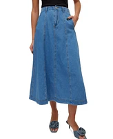 Vero Moda Women's Brynn Cotton Midi Denim Skirt