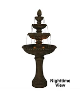 Sunnydaze Decor Electric Eggshell Resin Outdoor 4-Tier Water Fountain