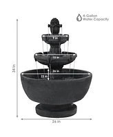 Sunnydaze Decor Budding Fruition Polyresin Outdoor 3-Tier Water Fountain