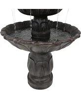 Sunnydaze Decor Classic Tulip Polystone Outdoor 3-Tier Fountain