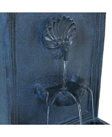 Sunnydaze Decor Seaside Polystone Outdoor Solar Wall Fountain - Lead