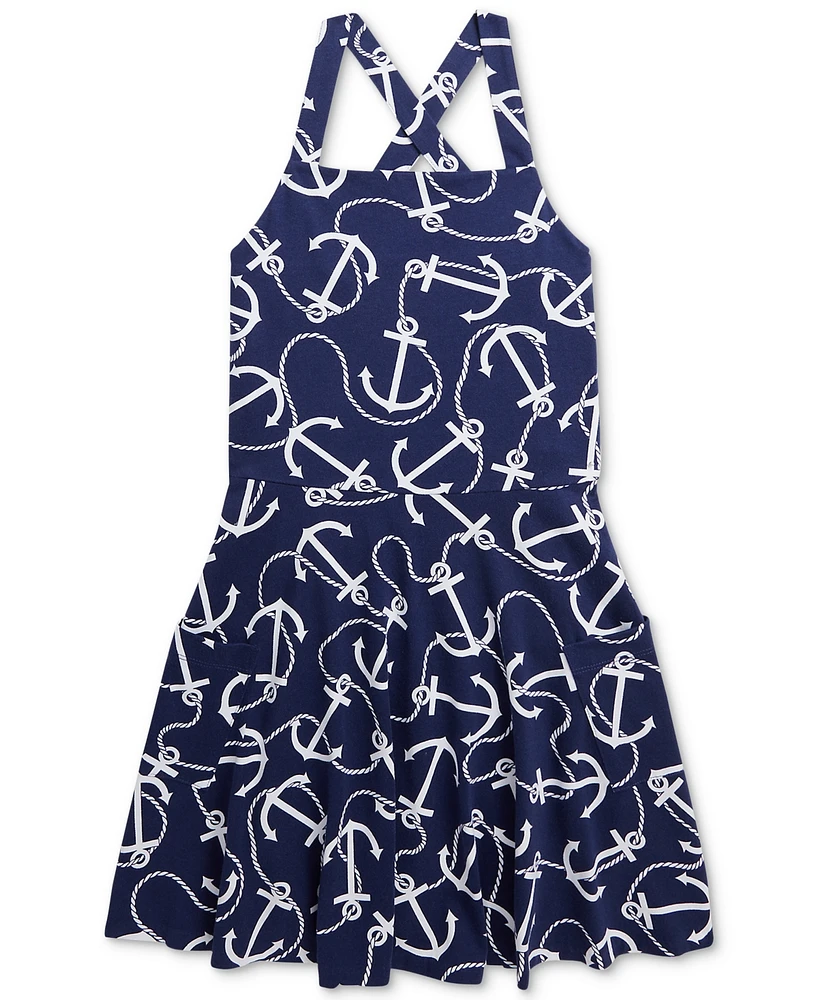 Polo Ralph Lauren Big Girls Anchor-Print Cotton Jersey Dress