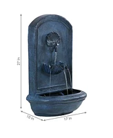 Sunnydaze Decor Seaside Polystone Outdoor Wall Fountain - Lead