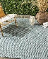 Safavieh Courtyard CY8653 Turquoise and Light Gray 8' x 11' Sisal Weave Outdoor Area Rug