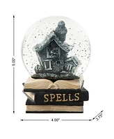 Glitzhome 100MM Halloween Polyresin Haunted House Water Globe