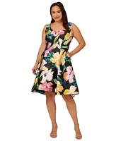 Adrianna Papell Plus Mikado High-Low Dress