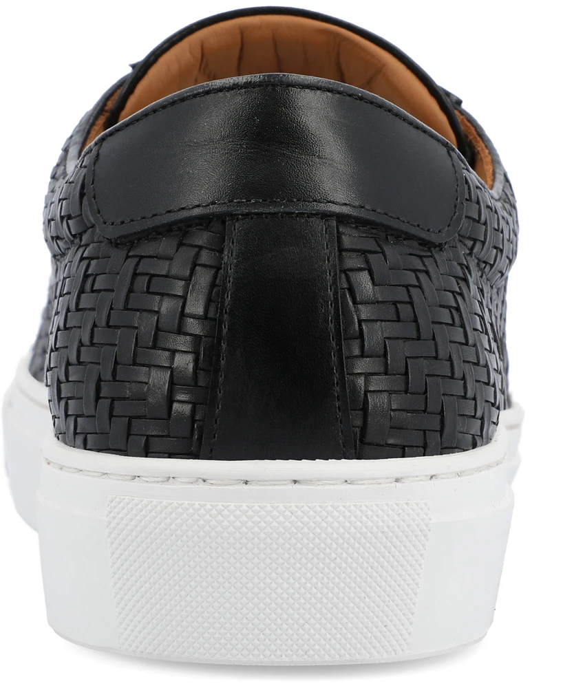 Taft Men's Woven Handcrafted Leather Low Top Lace-up Sneaker