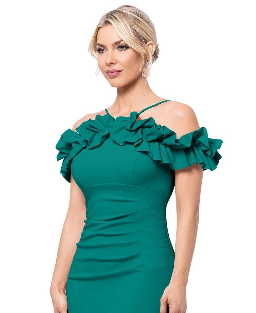 Xscape Women's Ruffled Off-The-Shoulder Sheath Dress