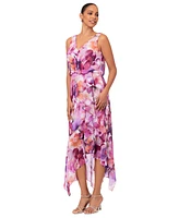 Xscape Women's Floral-Print Midi Dress