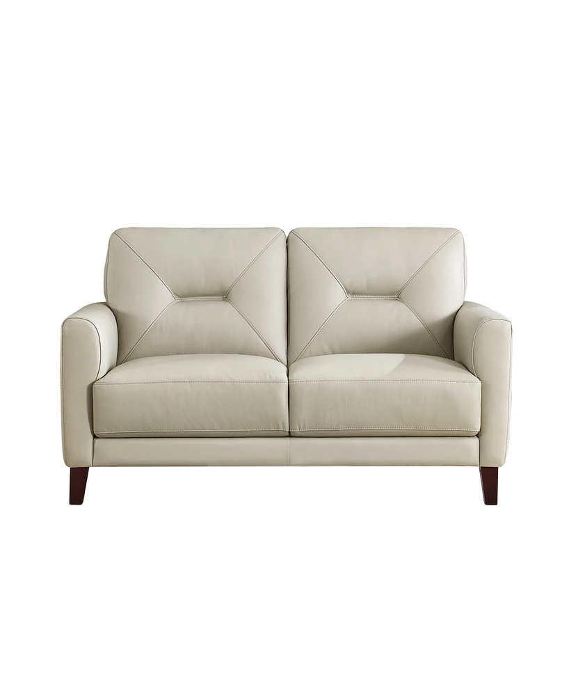 Mavis 57" Top Grain Leather Loveseat