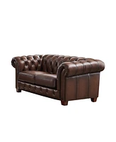 Versailles 70" Top Grain Leather Loveseat