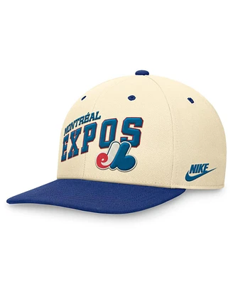 Nike Men's Cream/Blue Montreal Expos Rewind Cooperstown Collection Performance Snapback Hat