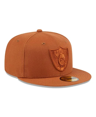 New Era Men's Brown Las Vegas Raiders Color Pack 59fifty Fitted Hat