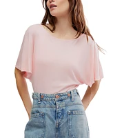 Free People Women's Homebody Flutter Tee Bodysuit