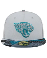 New Era Men's Gray Jacksonville Jaguars Active Camo 59fifty Fitted Hat