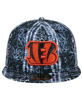 New Era Men's Black Cincinnati Bengals Shibori 59fifty Fitted Hat