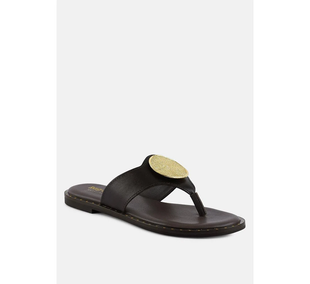 Rag & Co Kathleen Womens Embellished Slip-on Thong Sandals