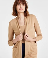 Anne Klein Women's Open-Front Rib-Knit Duster Cardigan