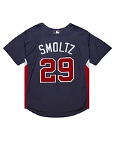 Mitchell Ness Men's John Smoltz Navy Atlanta Braves Cooperstown Collection Mesh Batting Practice Jersey